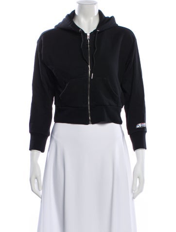 Pre-owned Adam Selman Crew Neck Long Sleeve Hoodie In Black