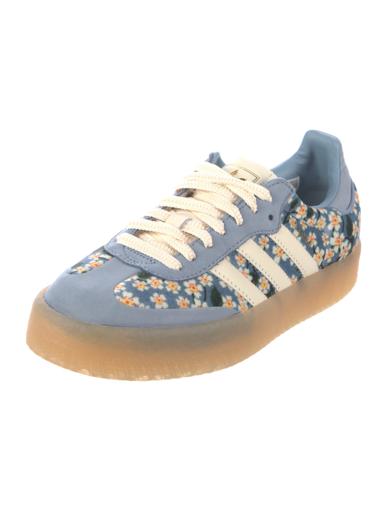 adidas Originals x Liberty London adidas Sambae Liberty London Floral Embroidery Blue Cream White (Women's) Sneakers
