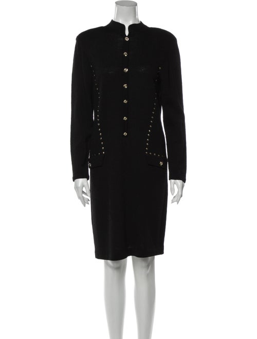 Adolfo Vintage Knee-Length Dress Black