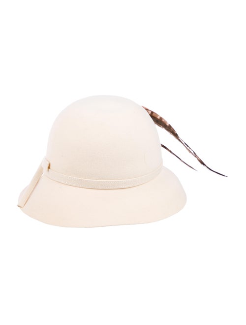 Adolfo Feather Woven Hat