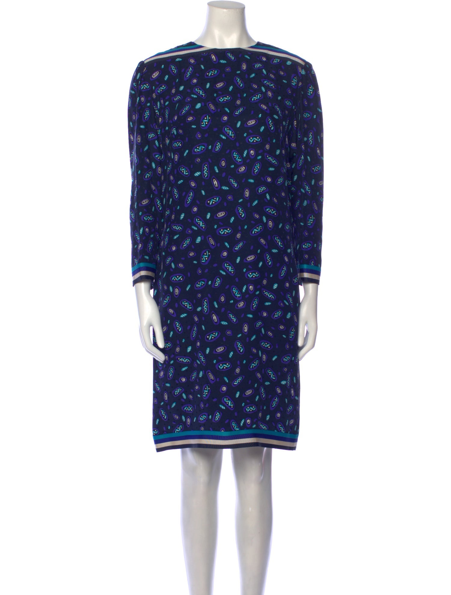 Adolfo Printed Knee-Length Dress