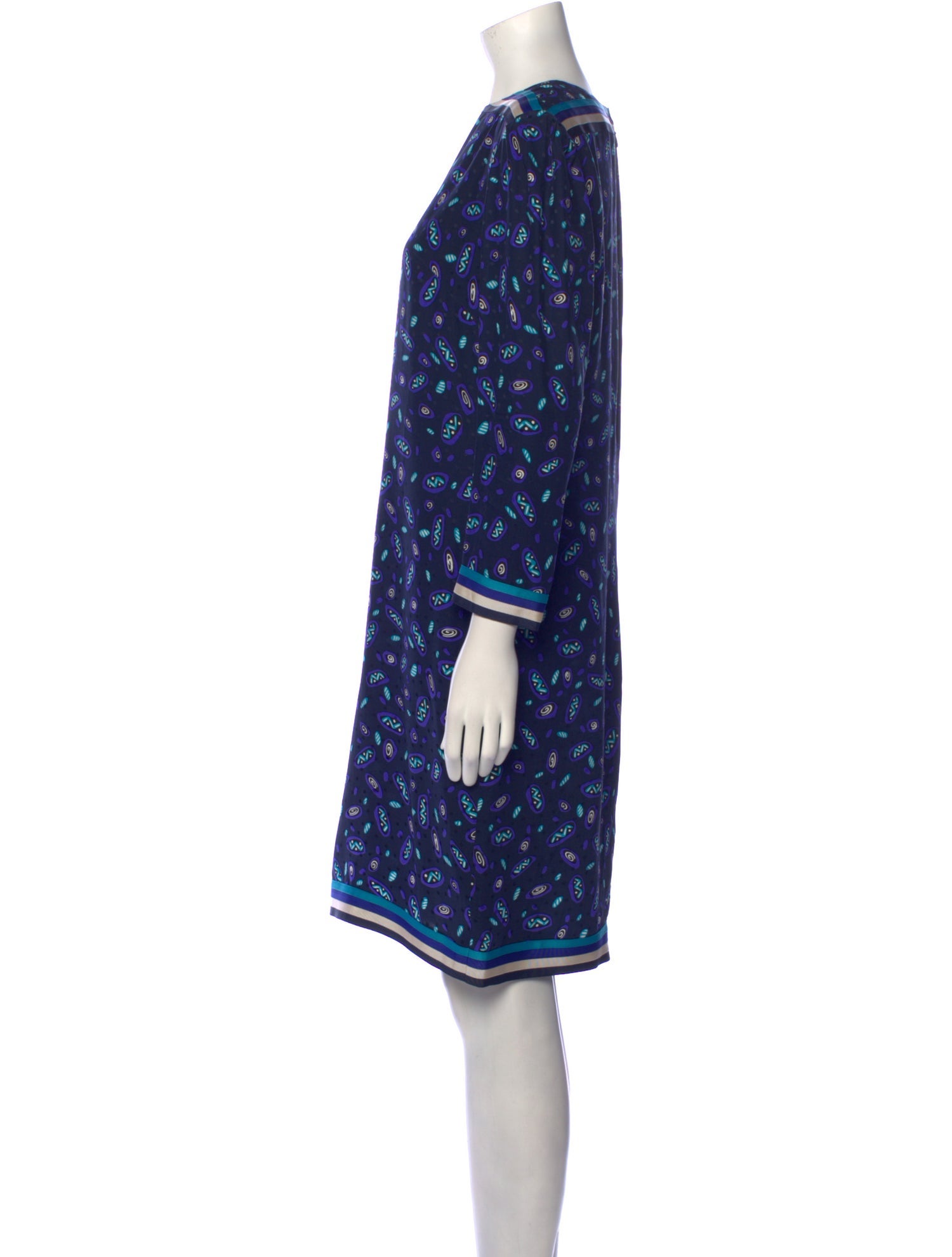 Adolfo Printed Knee-Length Dress