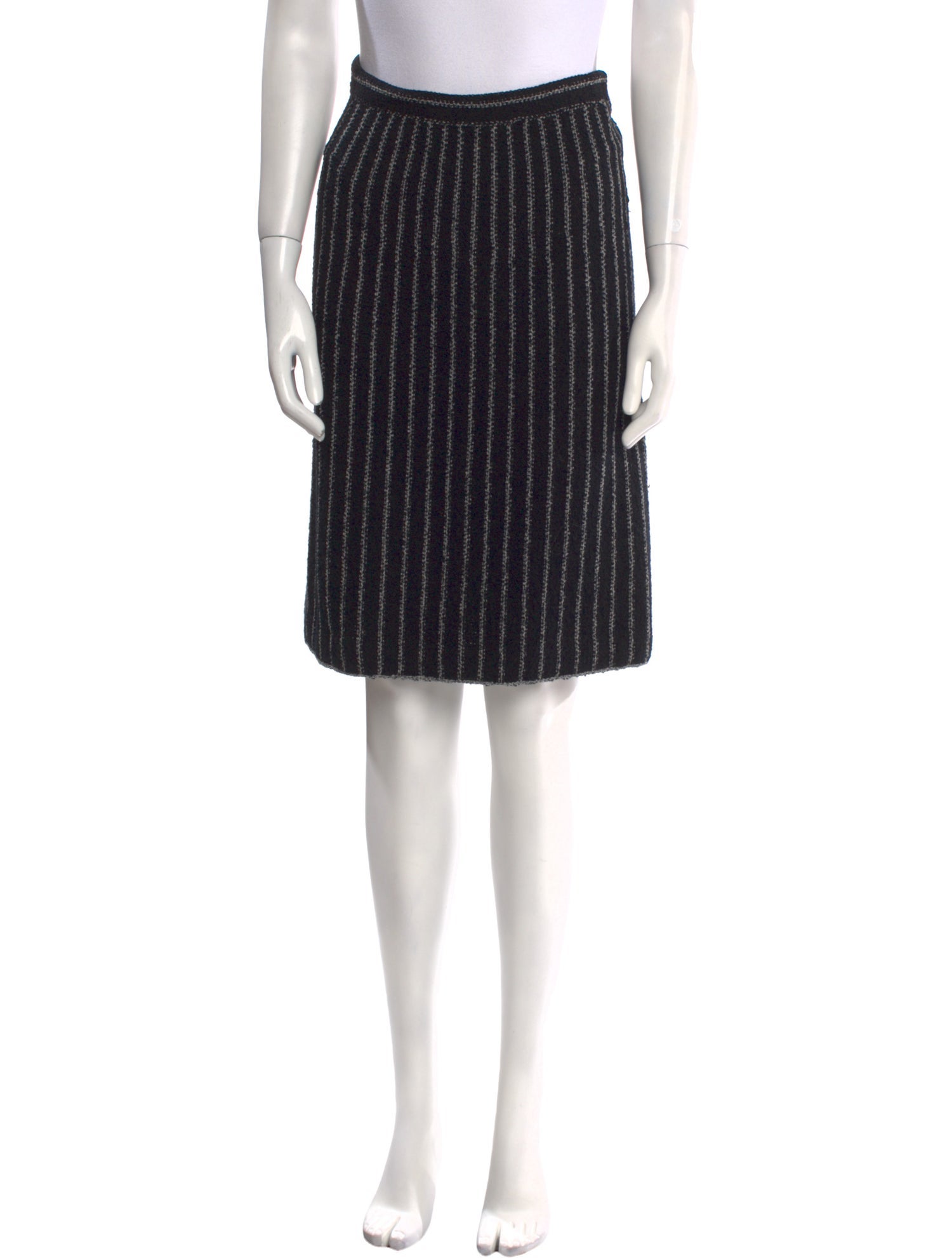 Adolfo Striped Knee-Length Skirt