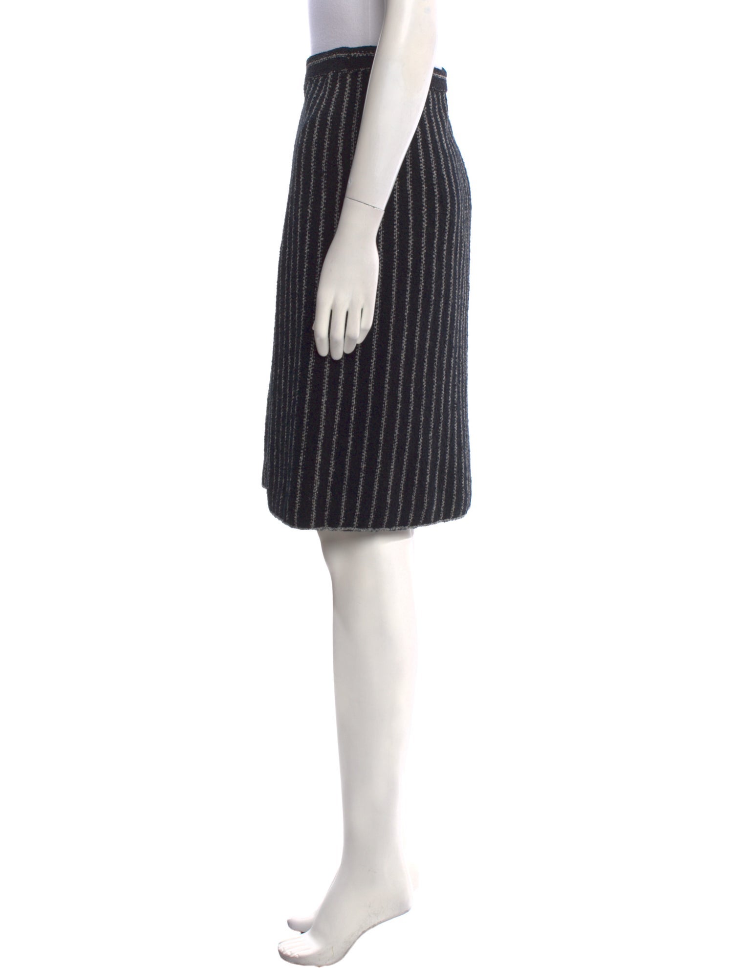 Adolfo Striped Knee-Length Skirt