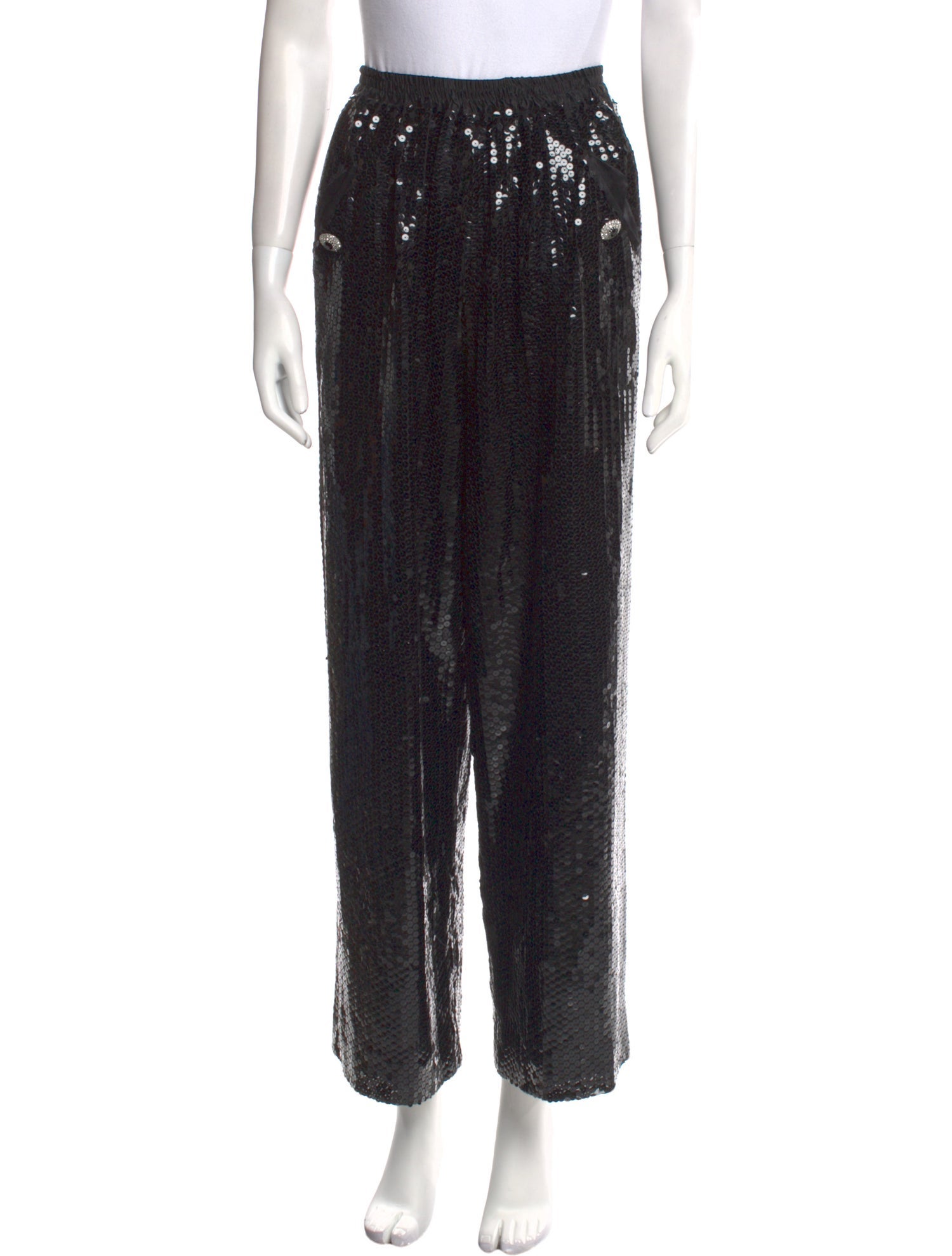 Adolfo Nylon Wide Leg Pants