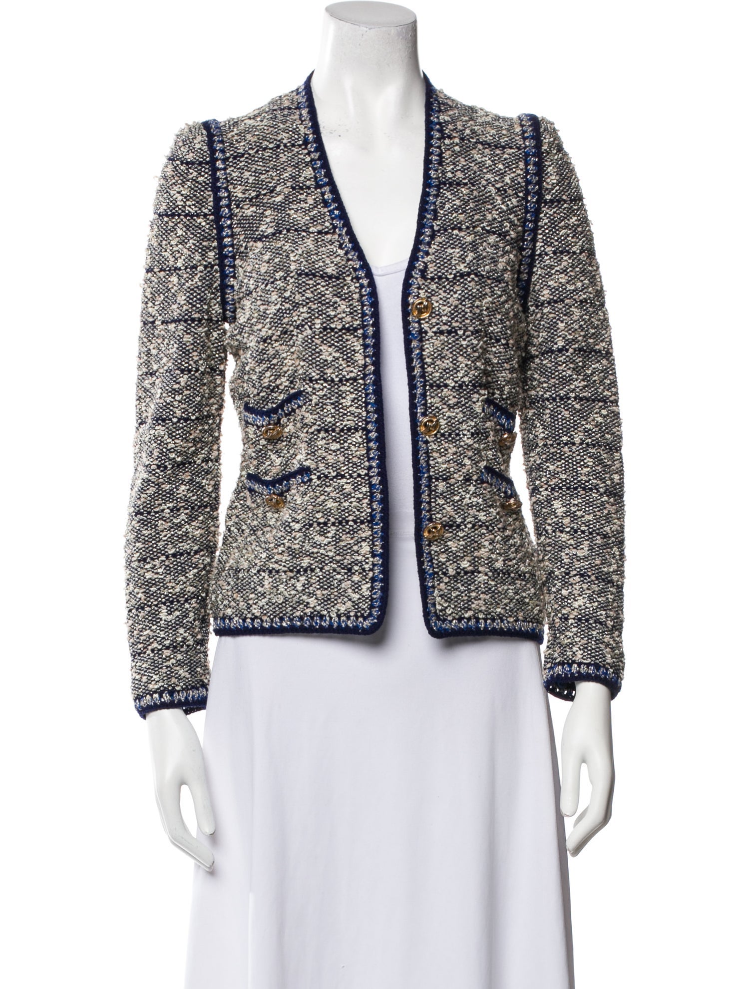 Adolfo Vintage Tweed Pattern Jacket