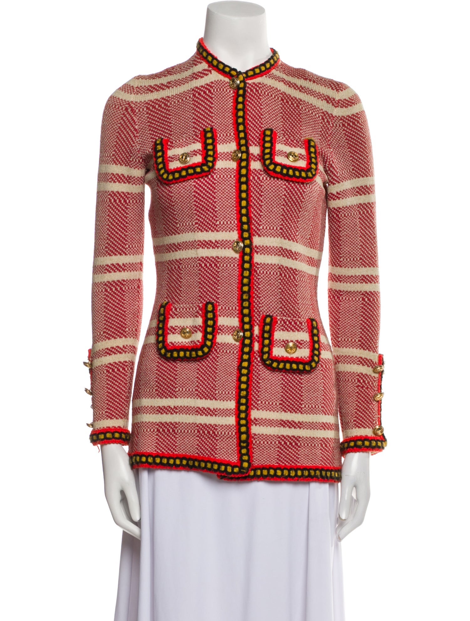 Adolfo Vintage Plaid Print Jacket