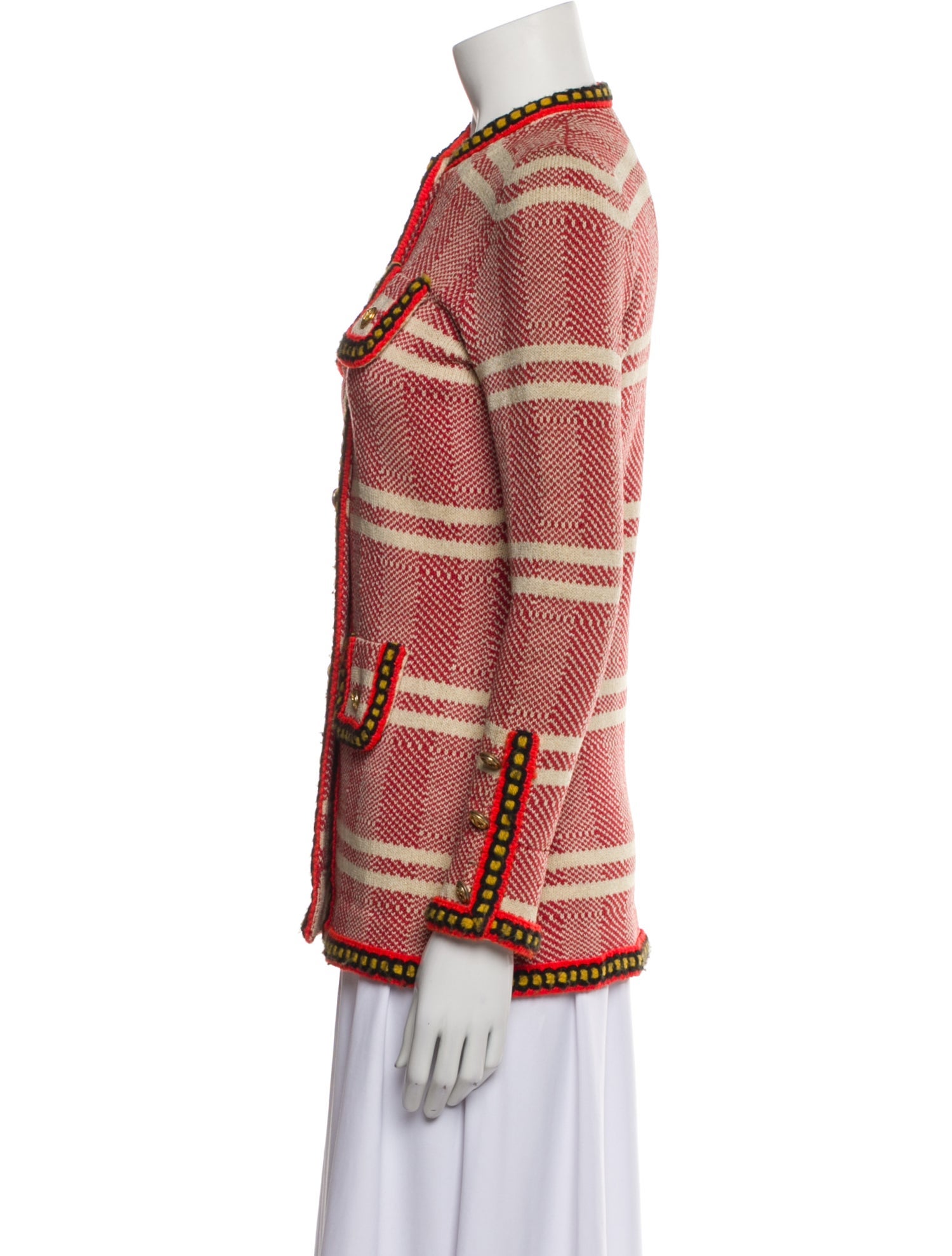 Adolfo Vintage Plaid Print Jacket