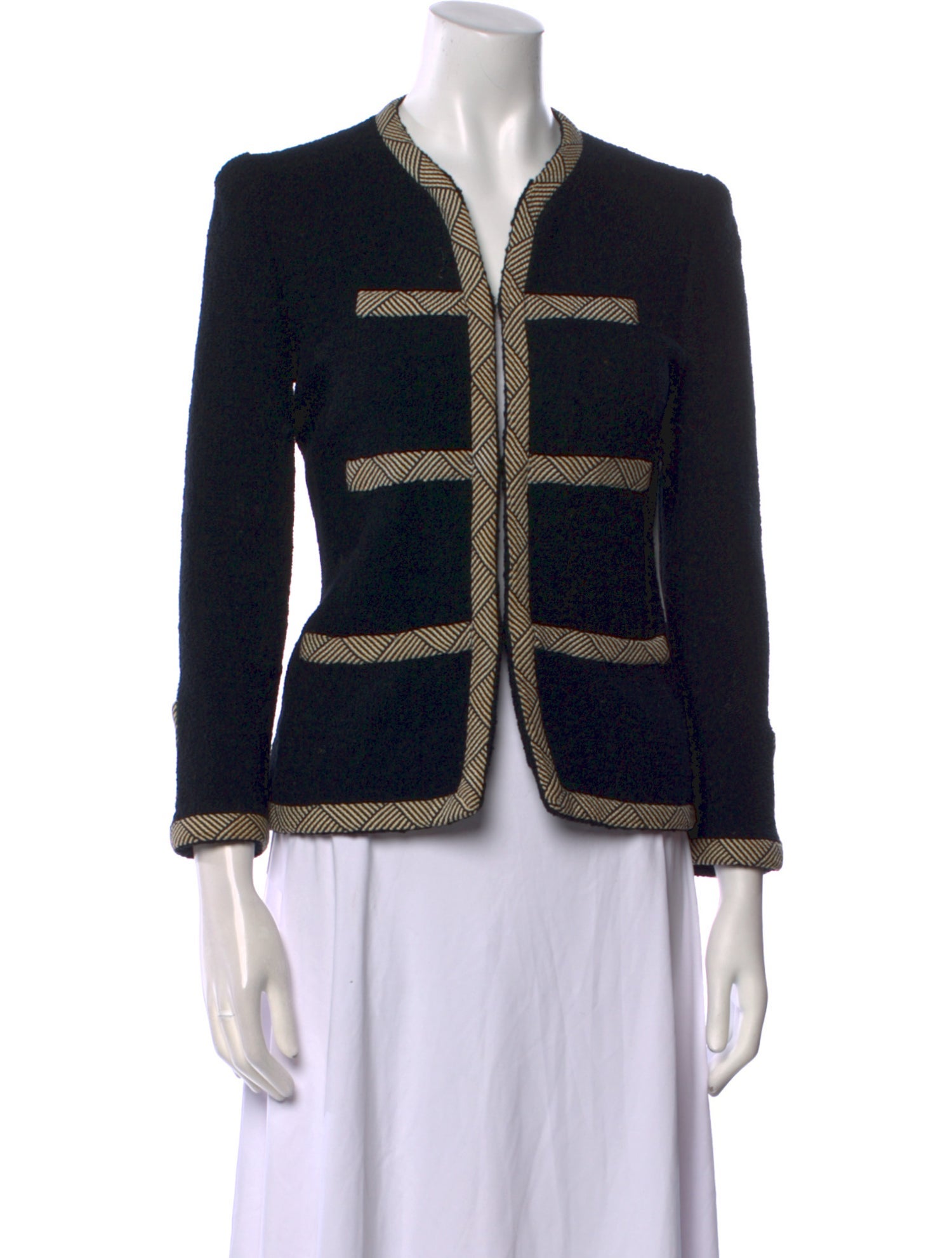 Adolfo Striped V-Neck Sweater