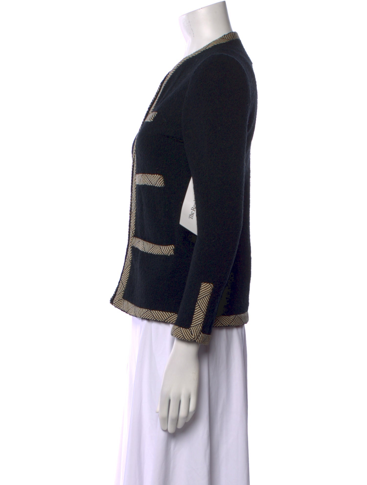 Adolfo Striped V-Neck Sweater