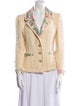 Adolfo Wool Tweed Pattern Blazer