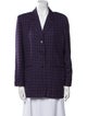 Adolfo Plaid Print Blazer