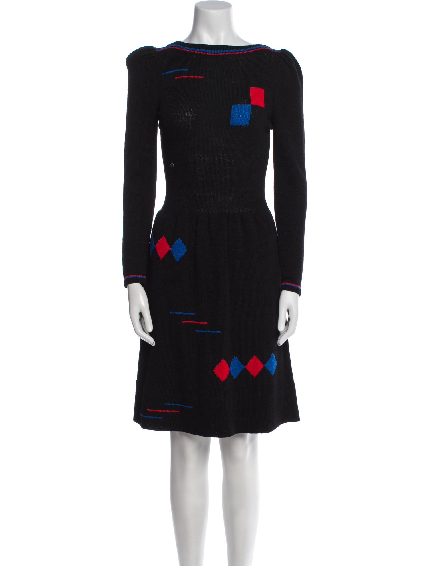 Adolfo Printed Knee-Length Dress