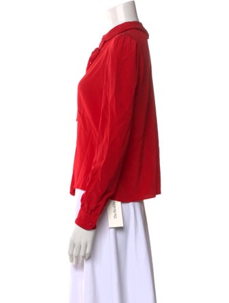 Adolfo Silk Long Sleeve Blouse