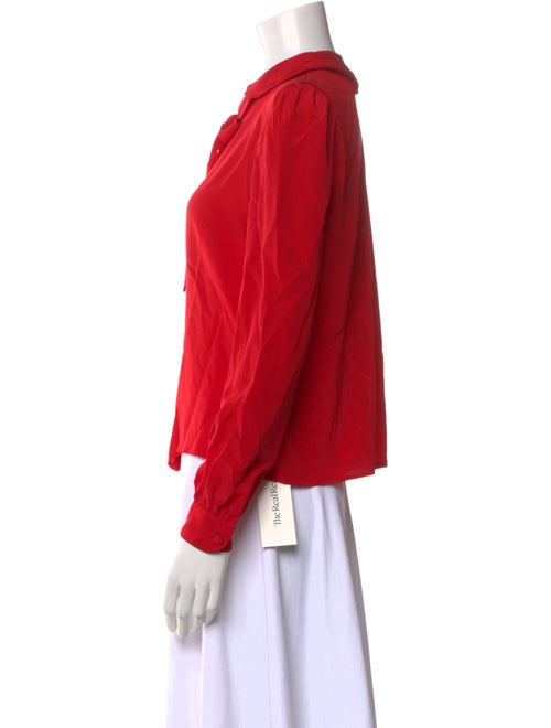 Adolfo Silk Long Sleeve Blouse