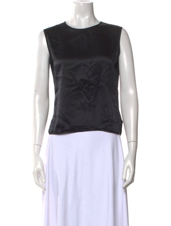 Adolfo Silk Crew Neck Top