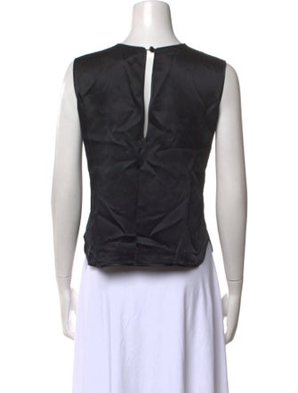 Adolfo Silk Crew Neck Top