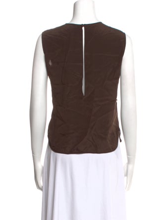 Adolfo Silk Striped Top