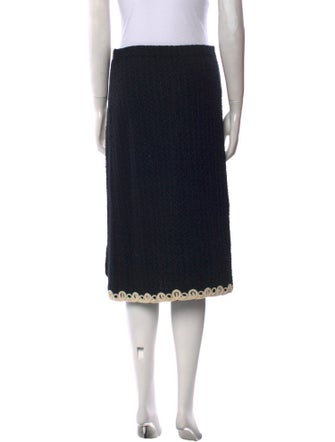 Adolfo Embroidered Accent Knee-Length Skirt