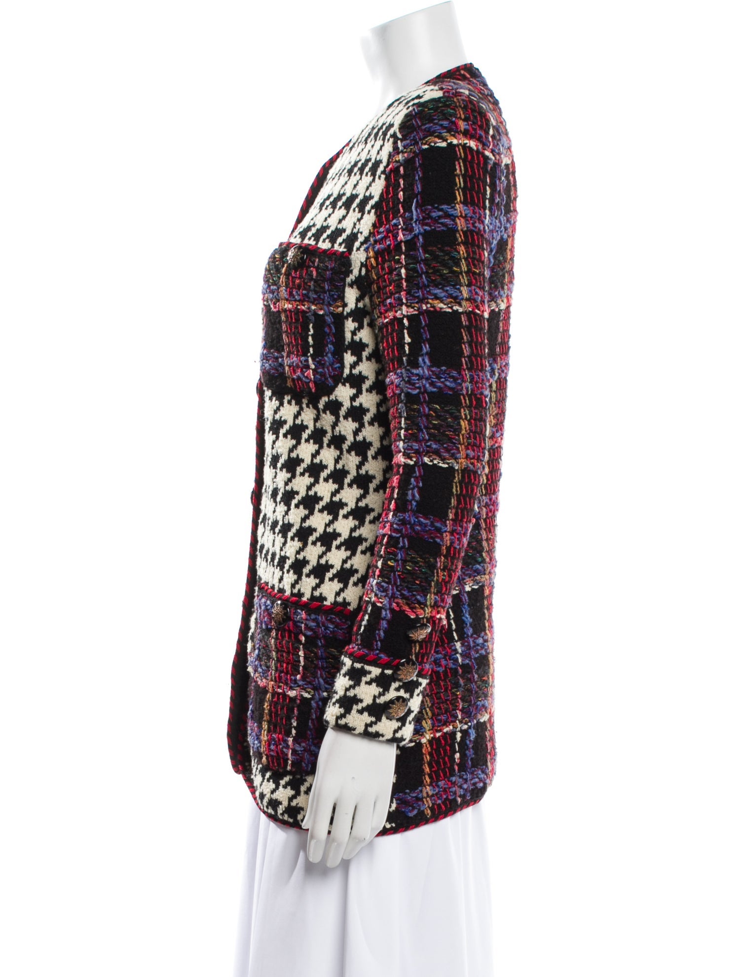 Adolfo Vintage Plaid Print Evening Jacket