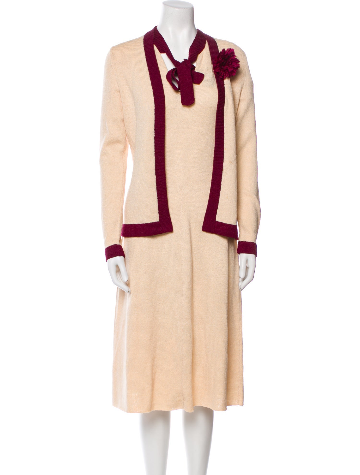 Adolfo Striped Dress Set