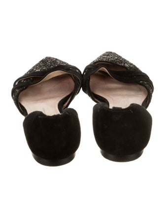 Adolfo Dominguez Suede Glitter Accents D'Orsay Flats