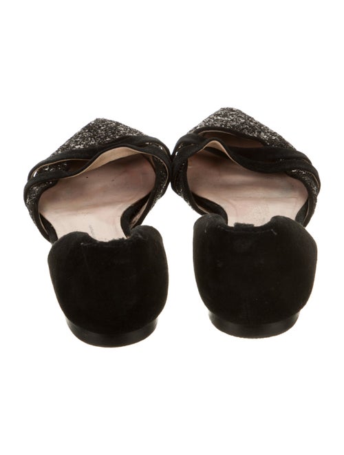 Adolfo Dominguez Suede Glitter Accents D'Orsay Flats
