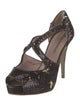 Adolfo Dominguez Sequins Animal Print T-Strap Pumps