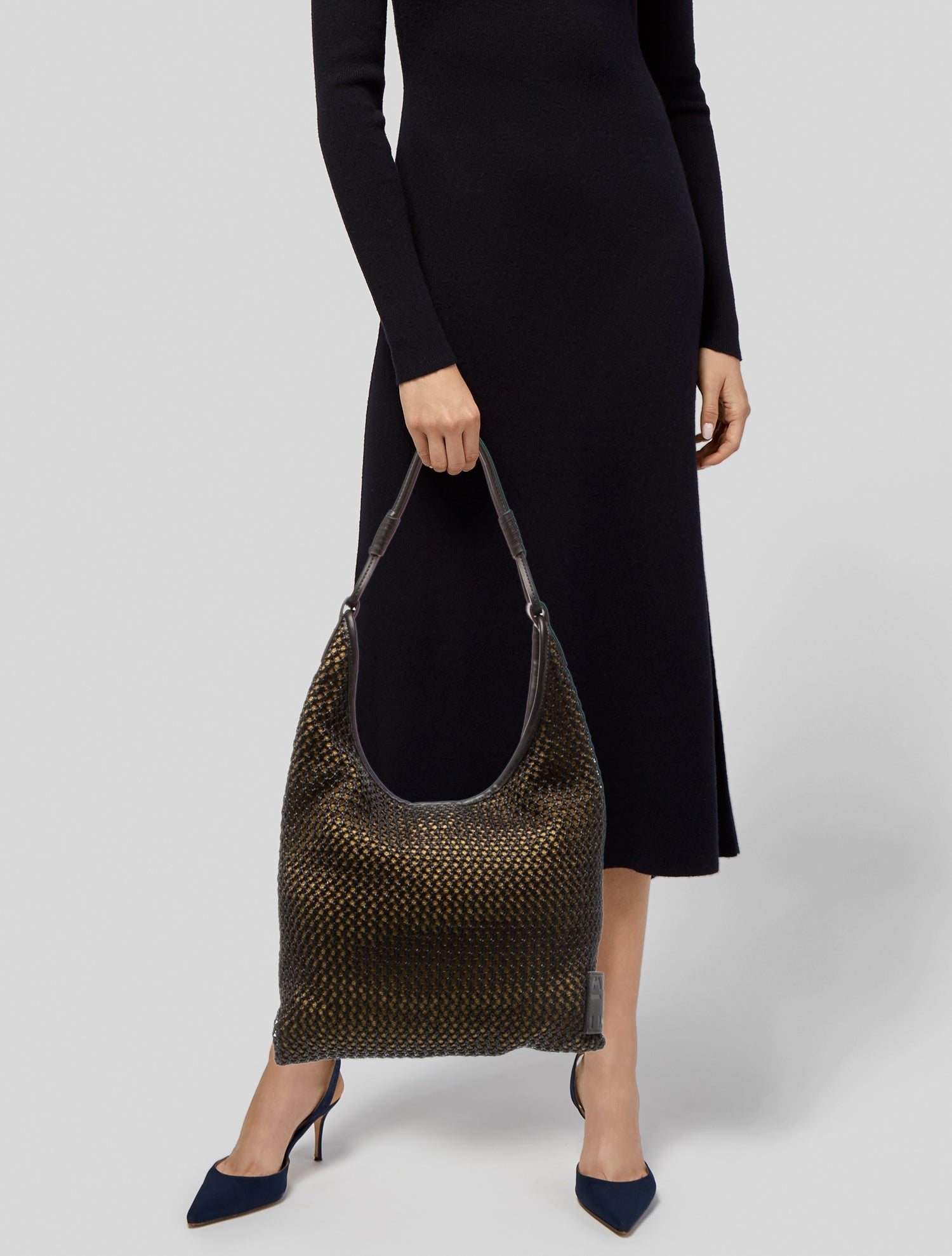 Adolfo Dominguez Canvas Shoulder Bag