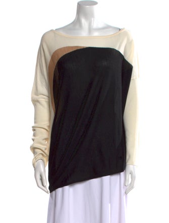 Adolfo Dominguez Merino Wool Colorblock Pattern Sweater