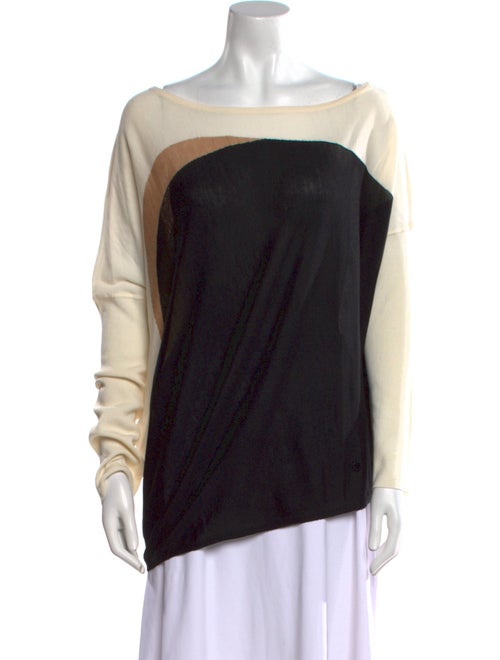 Adolfo Dominguez Merino Wool Colorblock Pattern Sweater