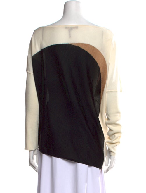 Adolfo Dominguez Merino Wool Colorblock Pattern Sweater