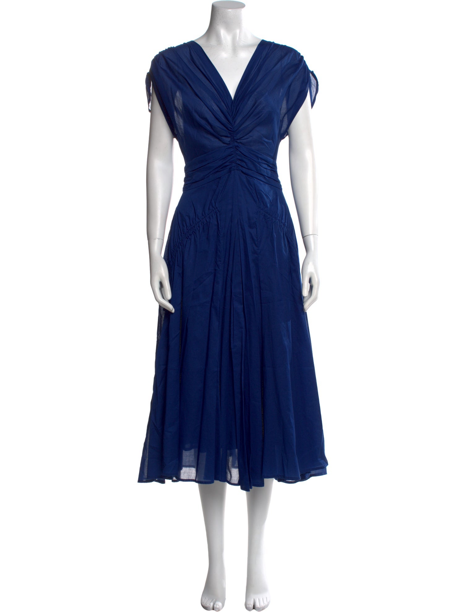 Adolfo Dominguez V-Neck Midi Length Dress