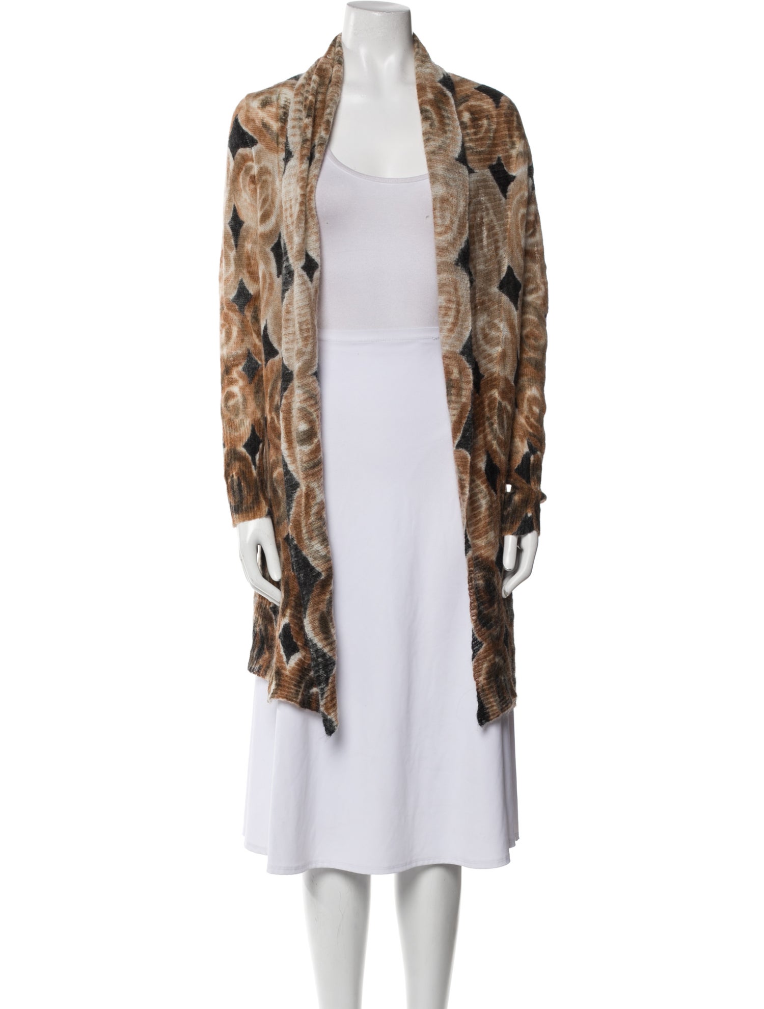 Adolfo Dominguez Printed Open Front Sweater