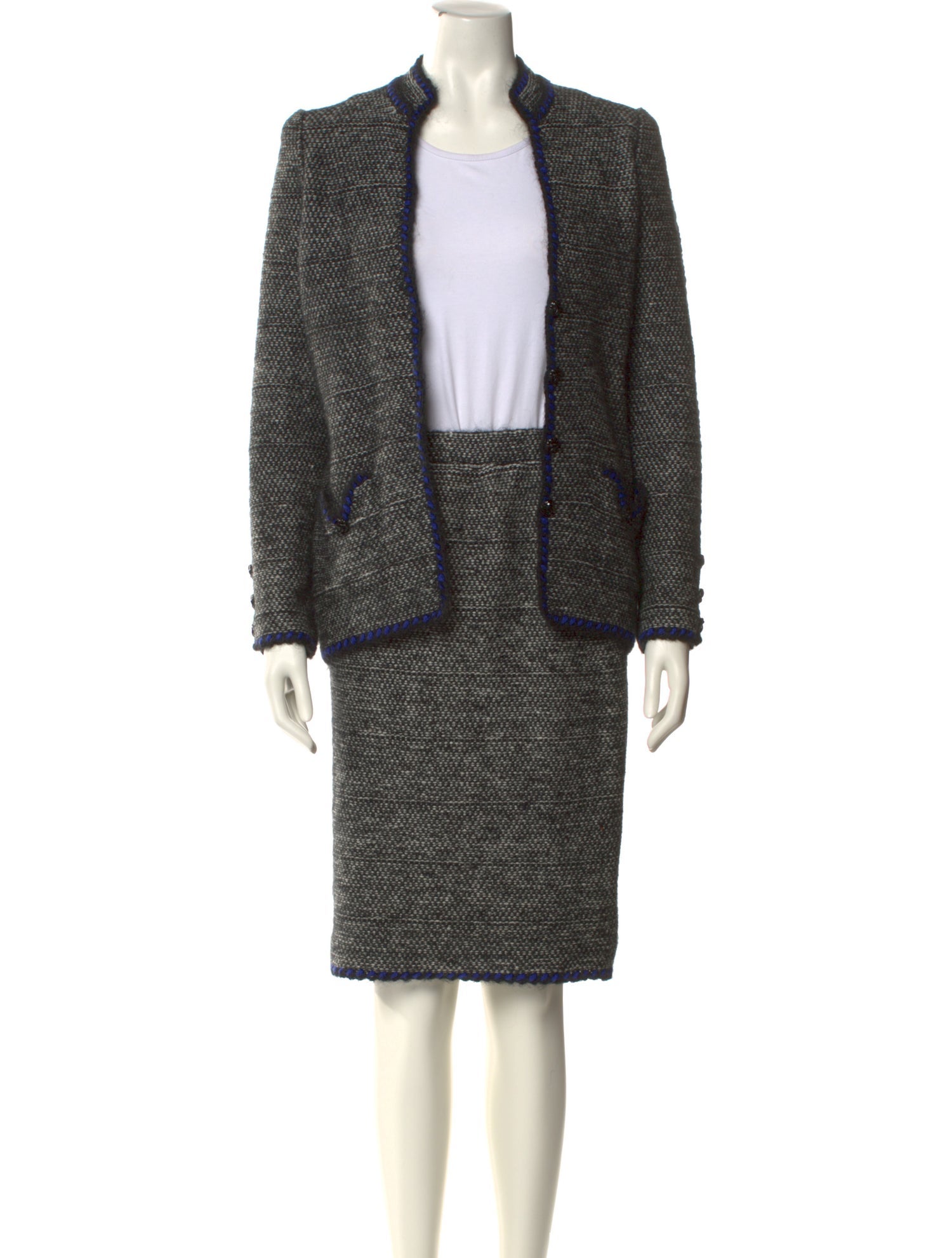 Adolfo Dominguez Wool Tweed Pattern Sweater