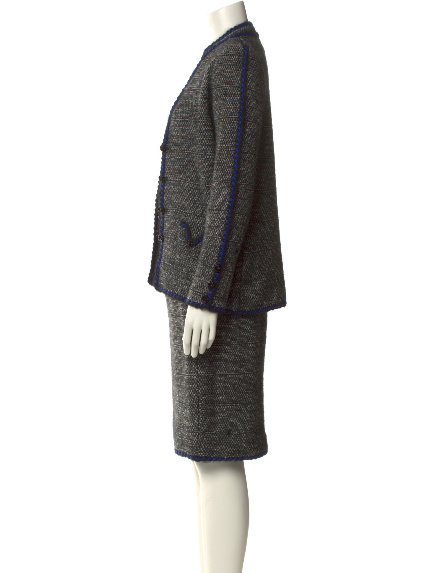 Adolfo Dominguez Wool Tweed Pattern Sweater