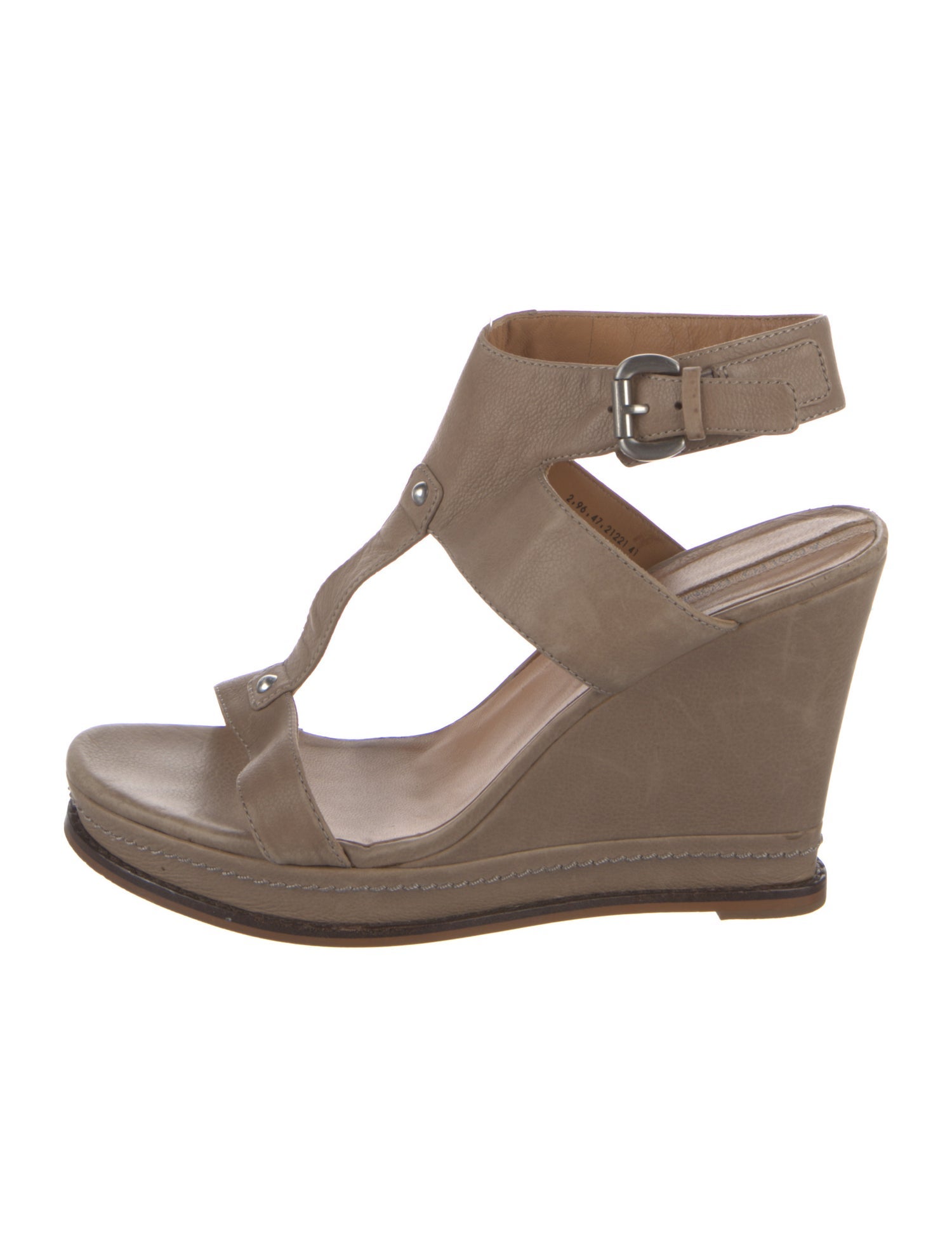 Adolfo Dominguez Leather T-Strap Sandals