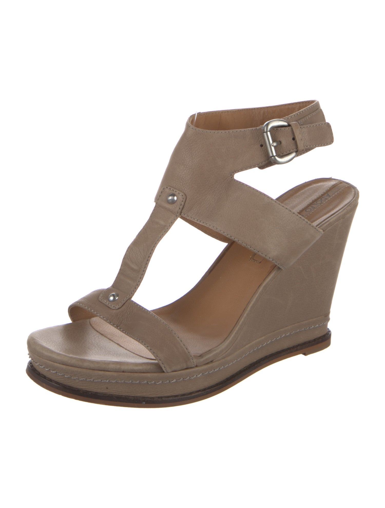Adolfo Dominguez Leather T-Strap Sandals