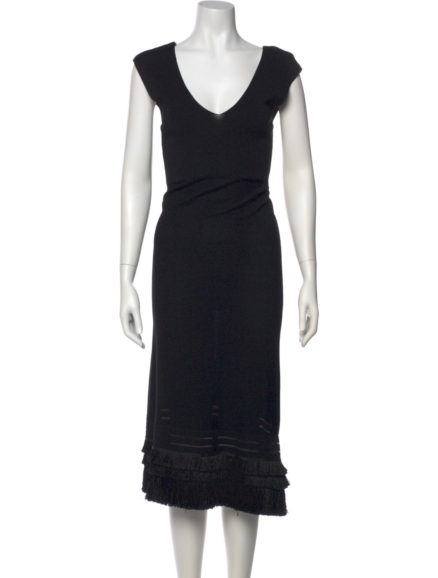 Adolfo Dominguez V-Neck Midi Length Dress