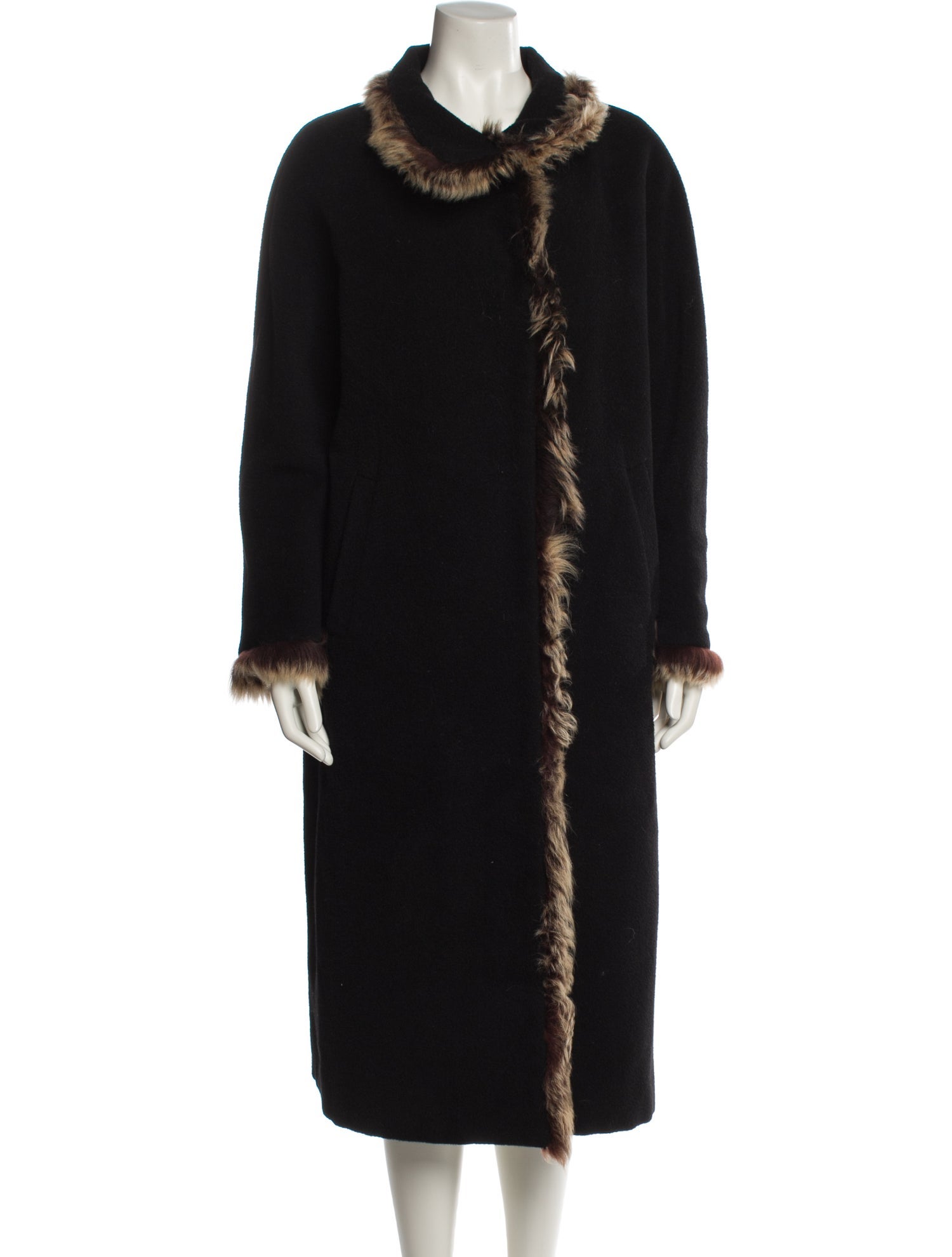 Adolfo Dominguez Wool Faux Fur Coat