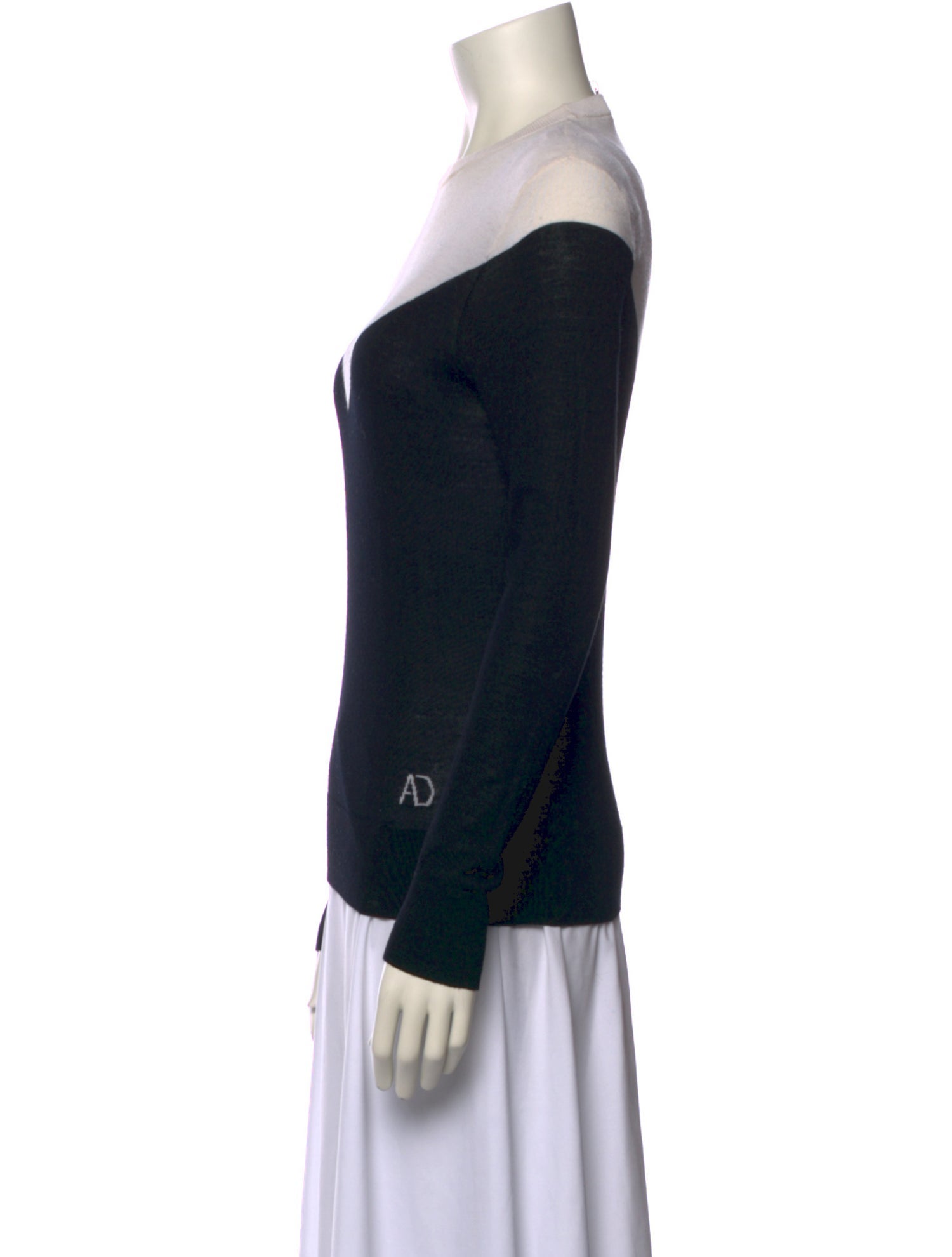 Adolfo Dominguez Merino Wool Colorblock Pattern Sweater