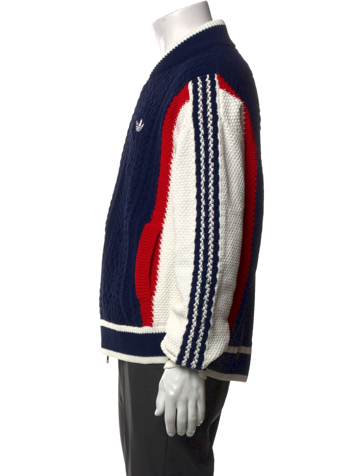 adidas Originals Colorblock Pattern Collar Cardigan