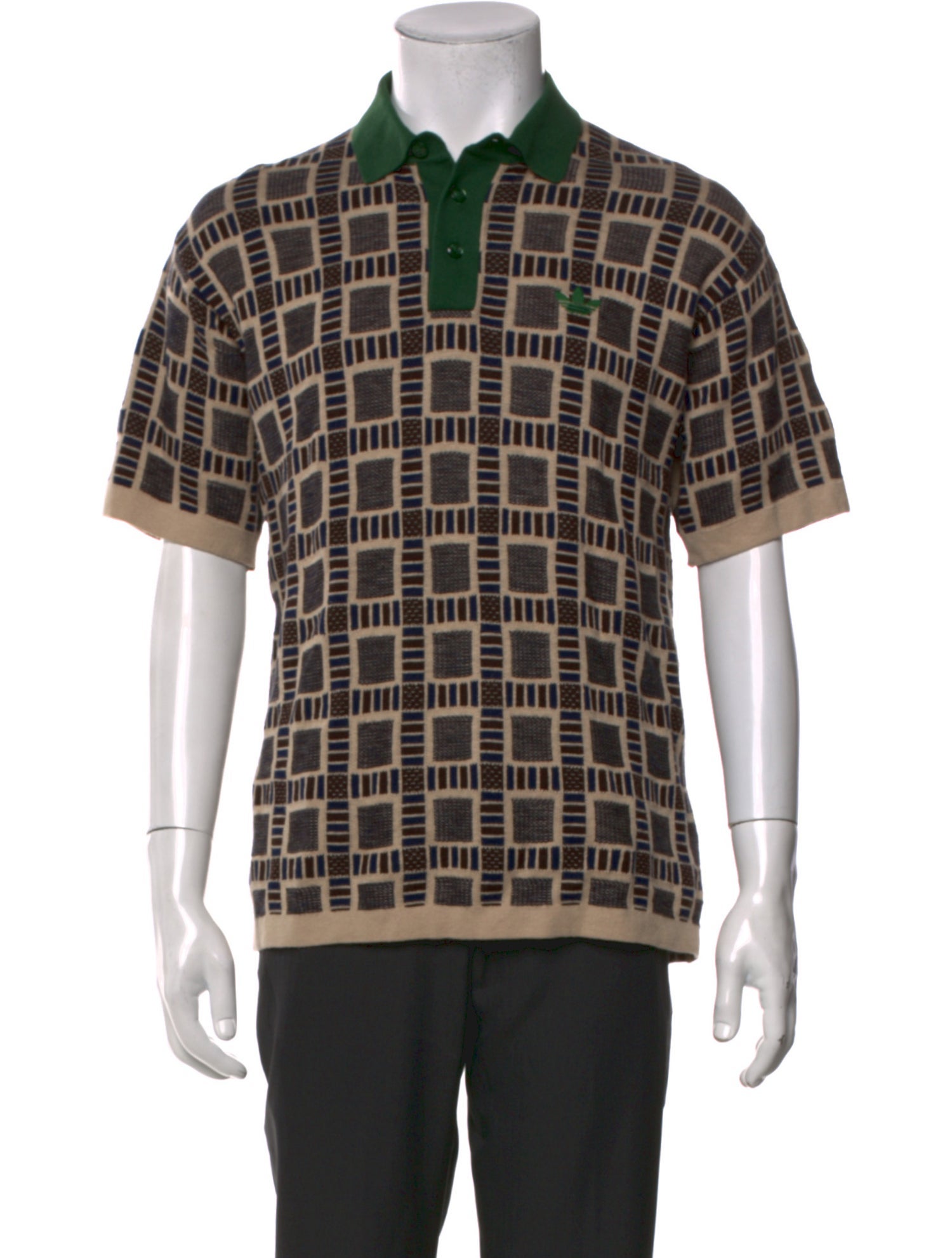 Adidas x Braindead Plaid Print Collar Polo Shirt w/ Tags