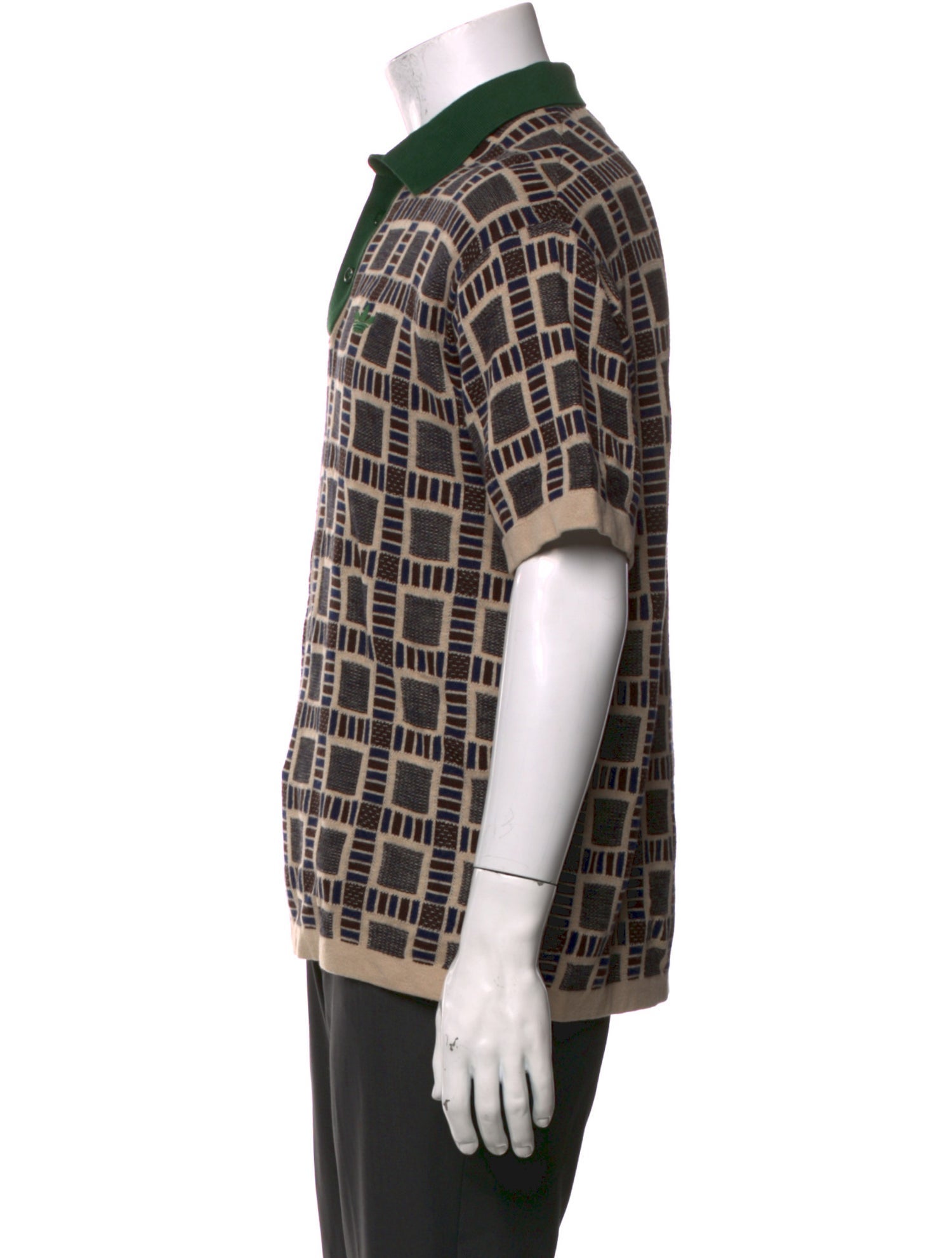 Adidas x Braindead Plaid Print Collar Polo Shirt w/ Tags