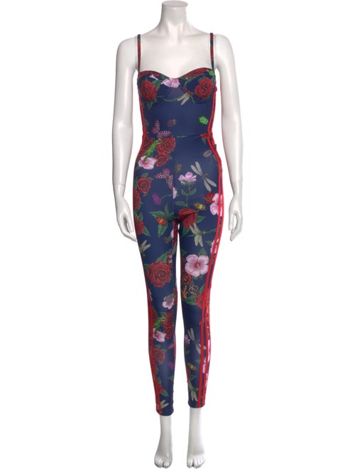 Rita Ora x adidas Floral Print Square Neckline Jumpsuit