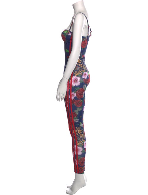 Rita Ora x adidas Floral Print Square Neckline Jumpsuit