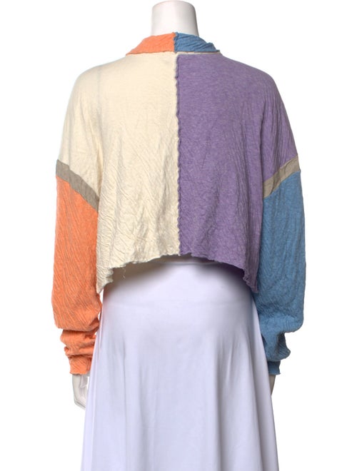 Atelier Delphine Colorblock Pattern Mock Neck Sweatshirt