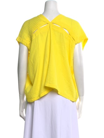 Atelier Delphine V-Neck Three-Quarter Sleeve Blouse