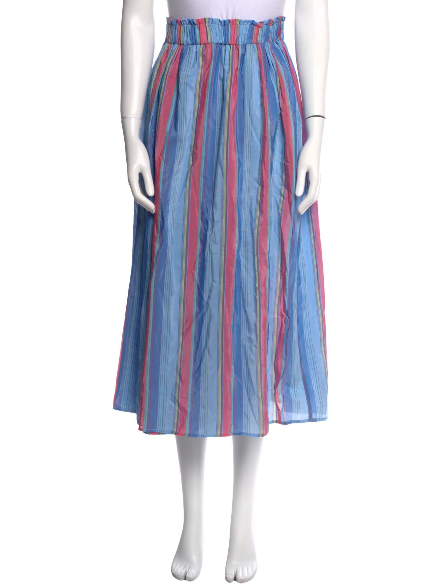 Atelier Delphine Striped Midi Length Skirt