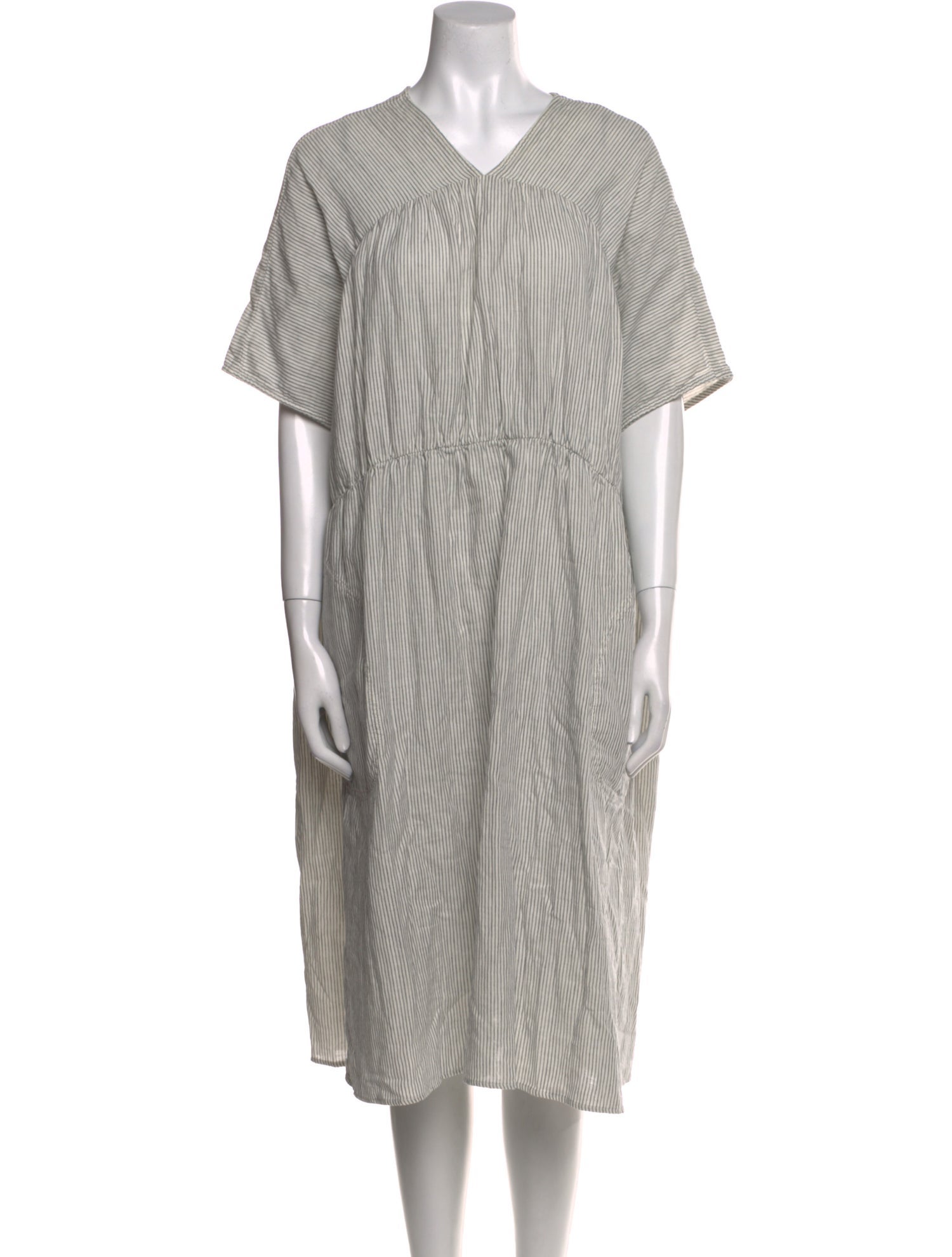 Atelier Delphine Striped Midi Length Dress